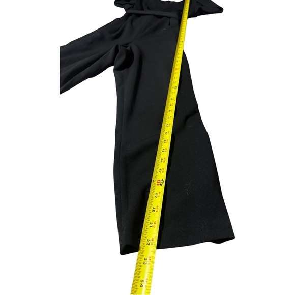 Calvin Klein Black with Gold Zip Detail Flutter Sleeve Ankle Length Jumpsuit - Picture 8 of 16